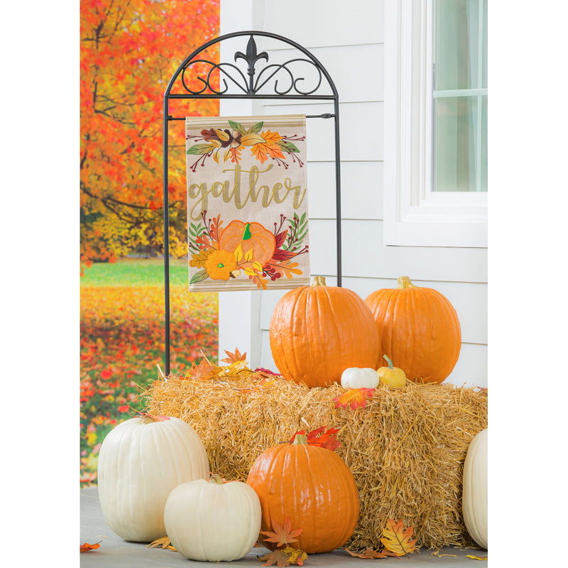 Autumn Gather Garden Burlap Flag,14b9326