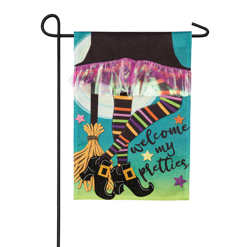 My Pretties Garden Burlap Flag,14b9379bl