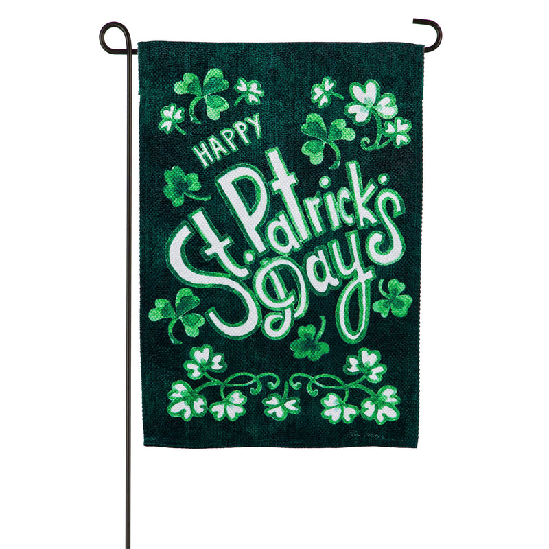 St. Patrick's Day Shamrocks Garden Textured Suede Flag,14es9483