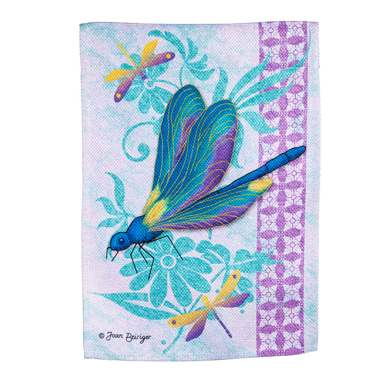 Dragonflies Garden Textured Suede Flag,14es9622