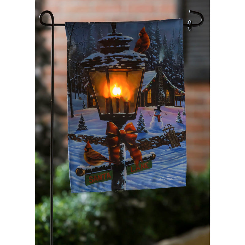 Cardinal Lamp Post Solar LED  Flicker Flame Garden Flag,14fl9277