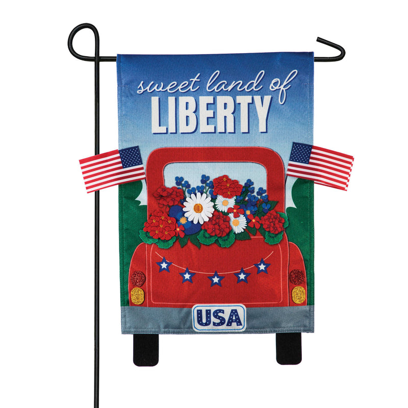 Sweet Land of Liberty Truck Garden Linen Flag,14l9144bl