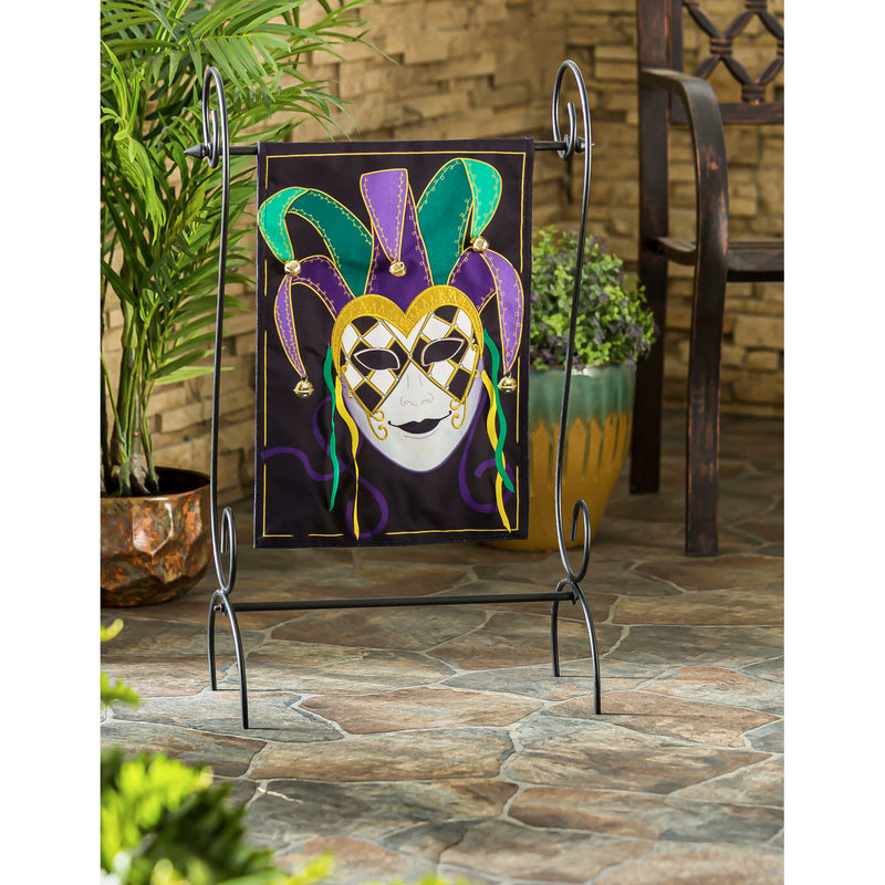 Mardi Gras Jester Mask Garden Linen Flag,14l9489bl