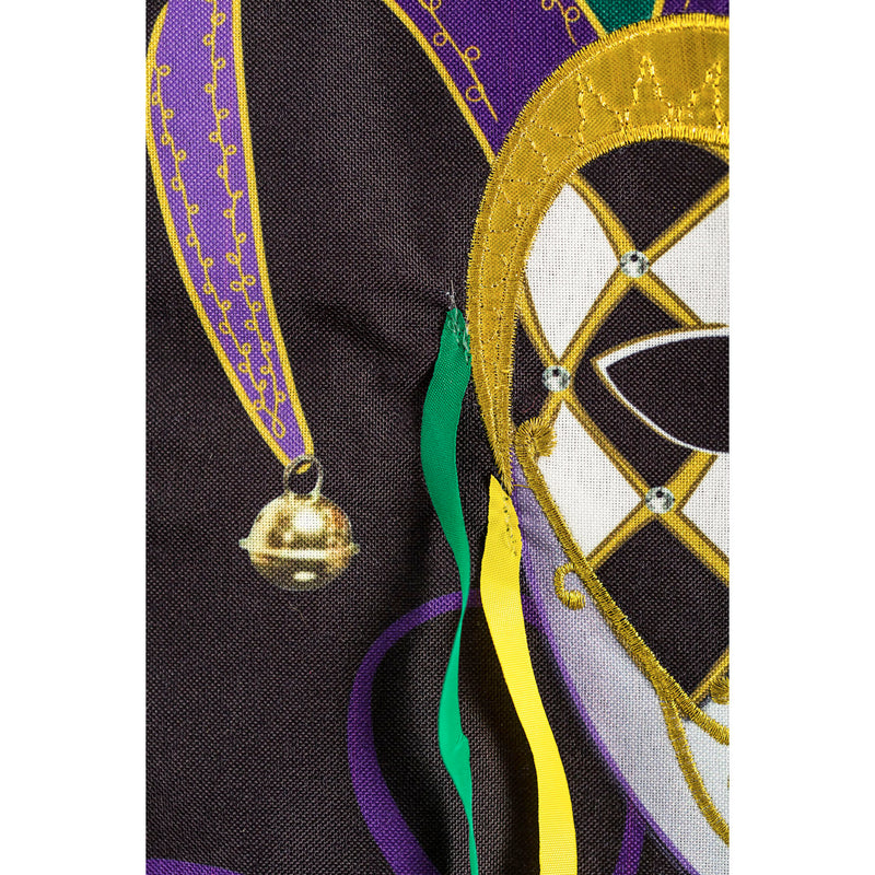 Mardi Gras Jester Mask Garden Linen Flag,14l9489bl