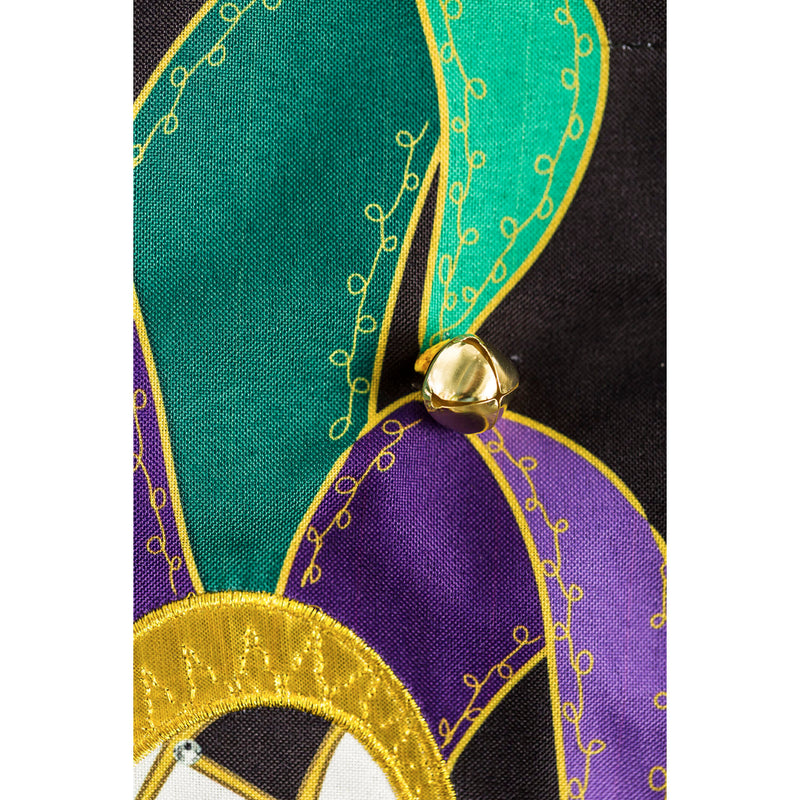 Mardi Gras Jester Mask Garden Linen Flag,14l9489bl