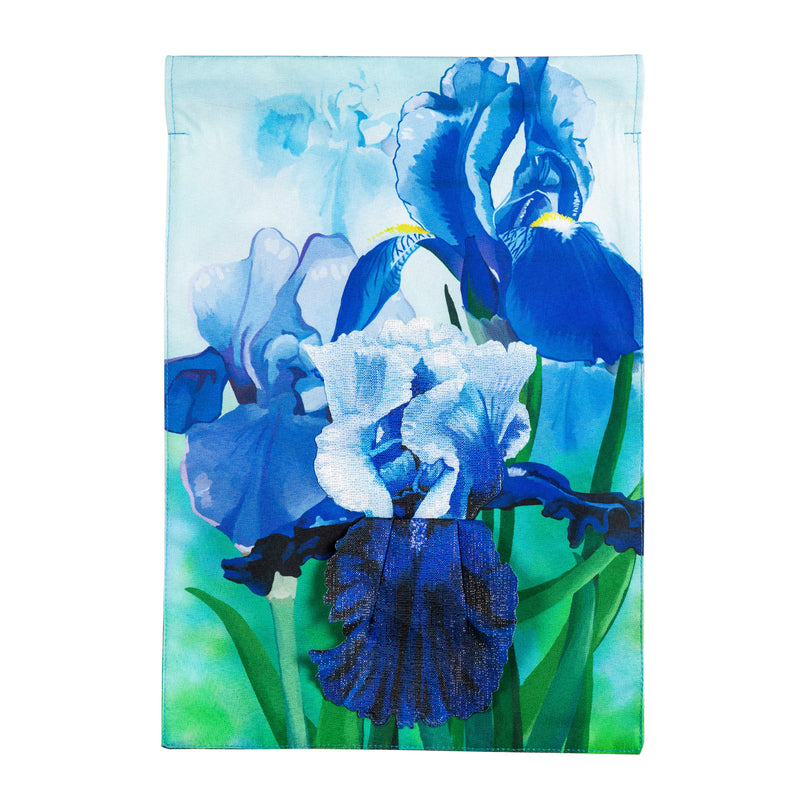 Irises Garden Linen Flag,14l9641