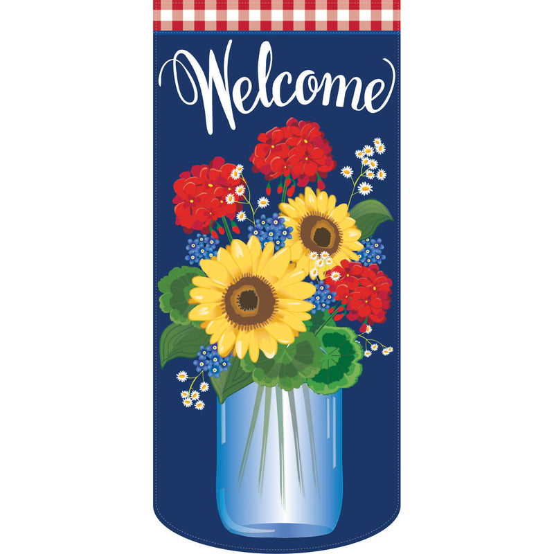 Patriotic Mason Jar Everlasting Impressions Textile Decor,14l9892xl