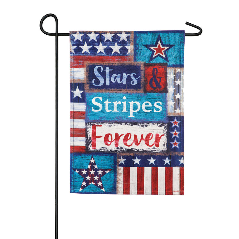 Stars and Stripes Forever Garden Linen Blackout Flag,14lb9085