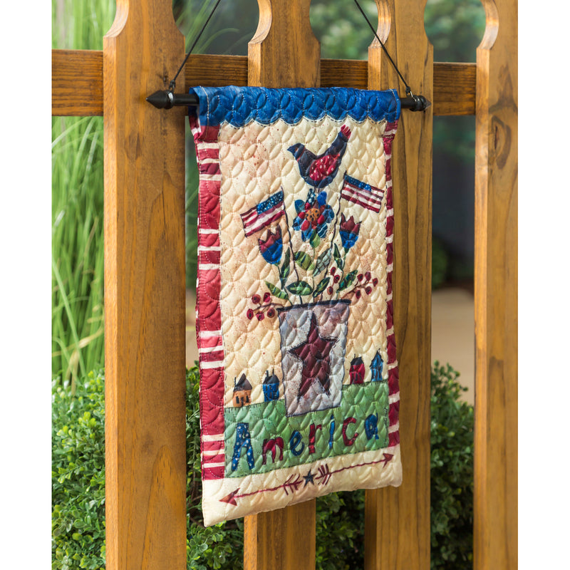 America the Beautiful Garden Quilted Flag,14q9881