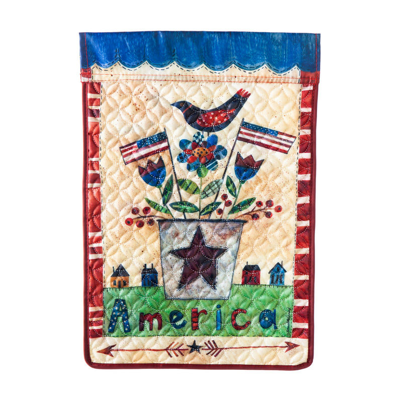 America the Beautiful Garden Quilted Flag,14q9881