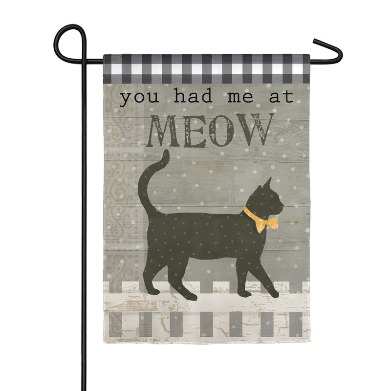 You Had Me at Meow Garden Suede Flag,14s8485