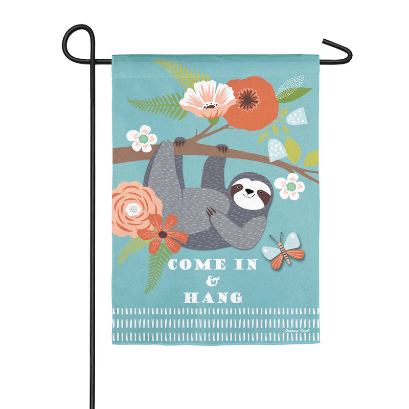 Come in and Hang Sloth Garden Suede Flag,14s8928