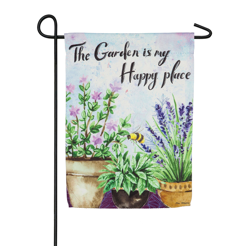 Garden Happy Place Garden Suede Flag,14s8963