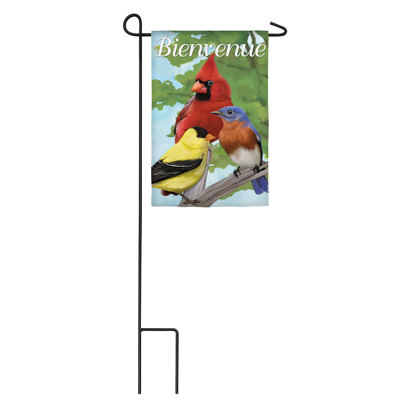 Bienvenue Bird Trio Garden Suede Flag,14s9121