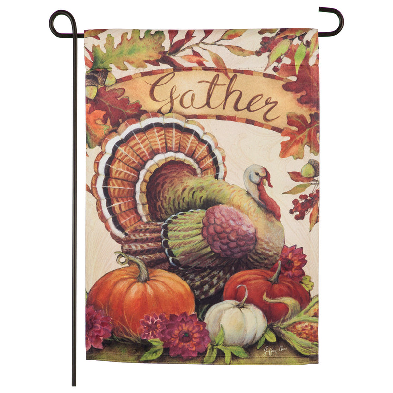 Warm Gathering Turkey Garden Suede Flag,14s9267