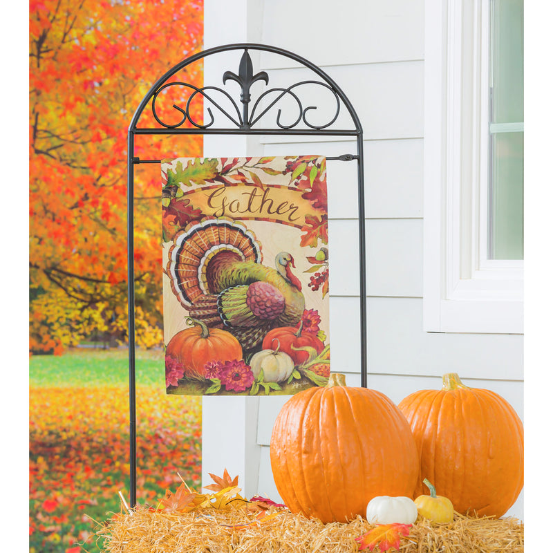 Warm Gathering Turkey Garden Suede Flag,14s9267