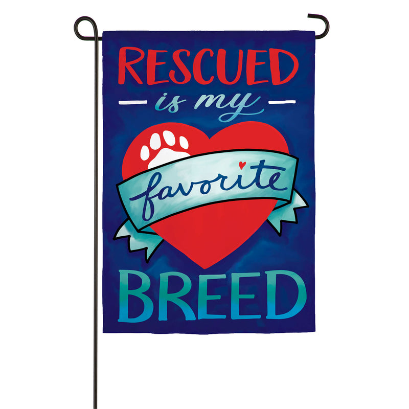 Rescued is My Favorite Breed Garden Suede Flag,14s9539