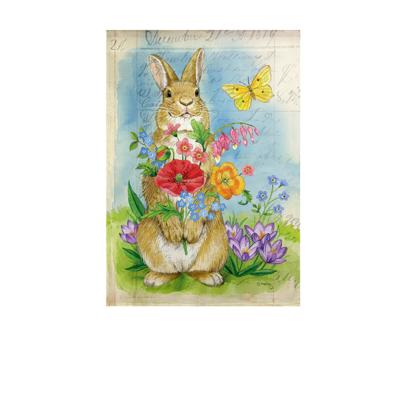 Bunny Bouquet Garden Suede Flag,14s9715