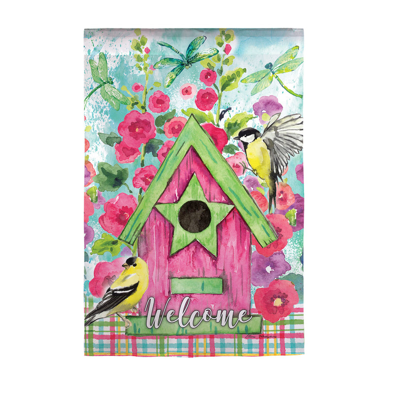 Bright Birdhouse Garden Suede Flag,14s9757