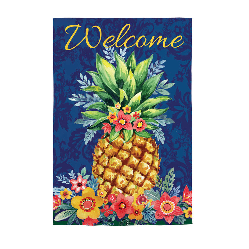 Boho Pineapple Garden Suede Flag,14s9824