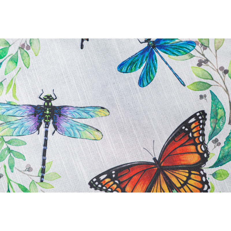 Butterfly & Dragonfly Wreath Garden Strié Flag,14t9707