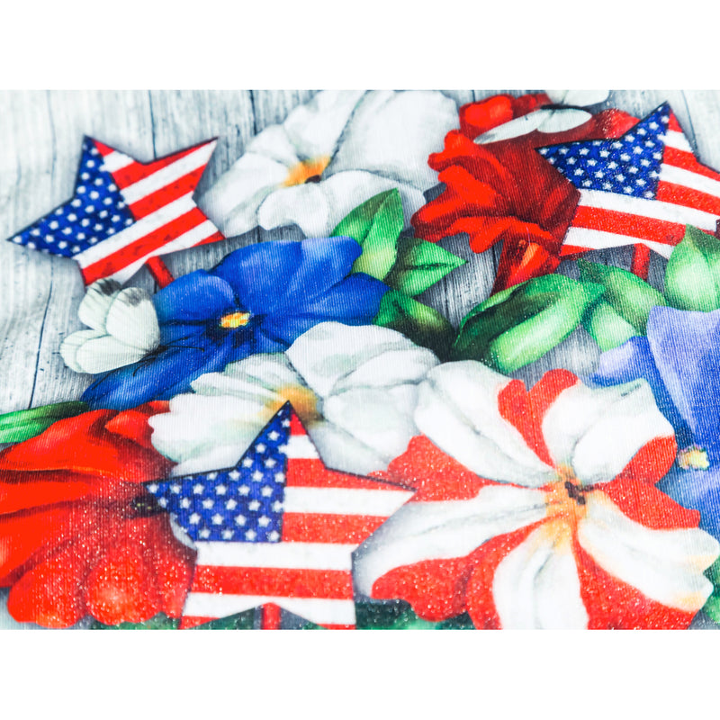 Patriotic Hat Floral Bouquet Garden Strié Flag,14t9844