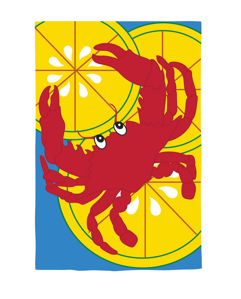 Crab Fest Applique House Flag,15161an