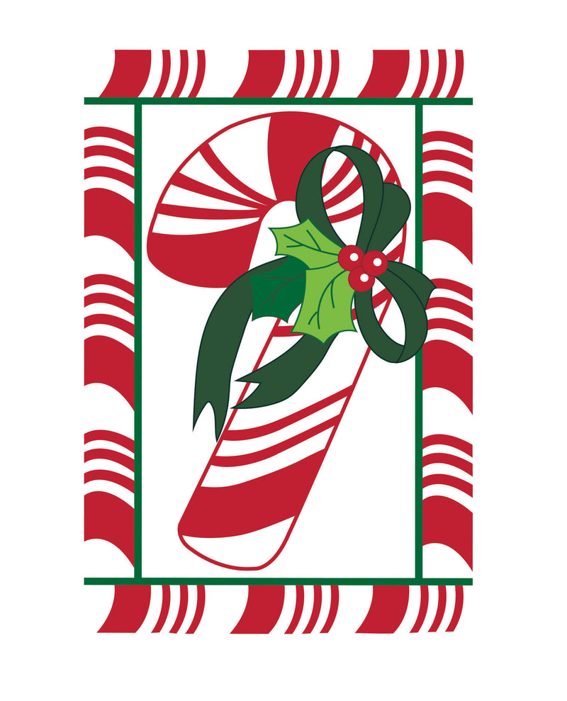 Candy Cane Applique House Flag,15263an