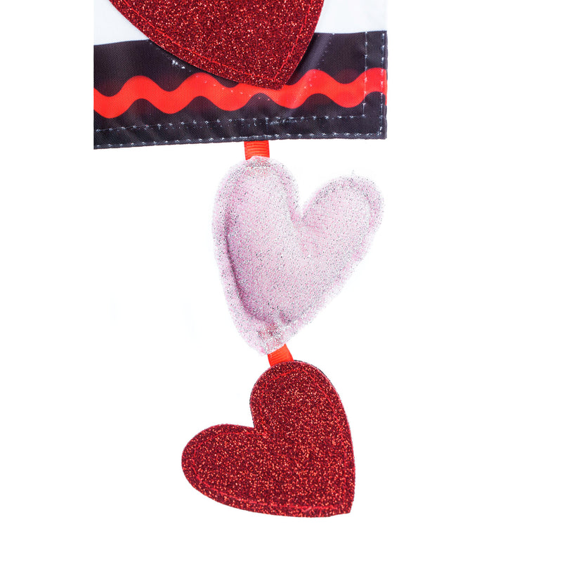 Valentine's Stripe House Applique Flag,159019