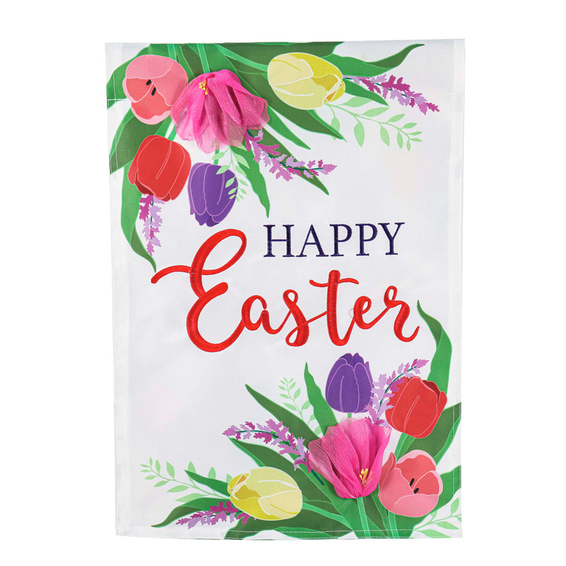 Easter Floral House Applique Flag,159243