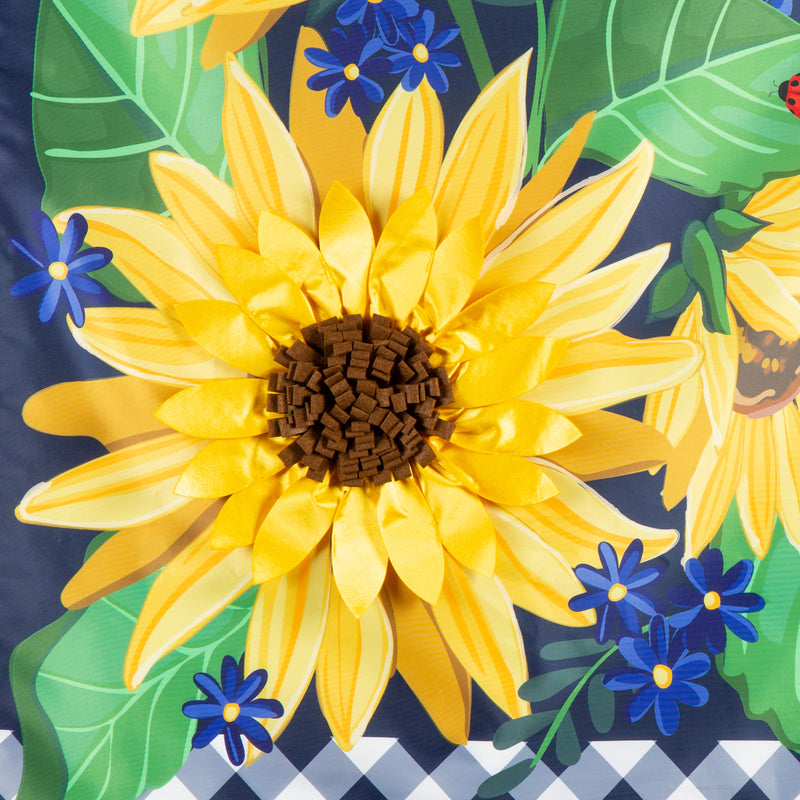 Sunflower Welcome Applique House Flag,159600