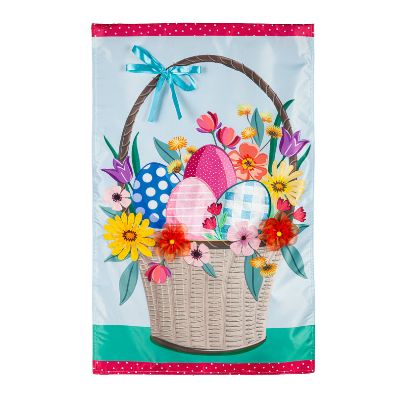 Easter Basket Applique House Flag,159690