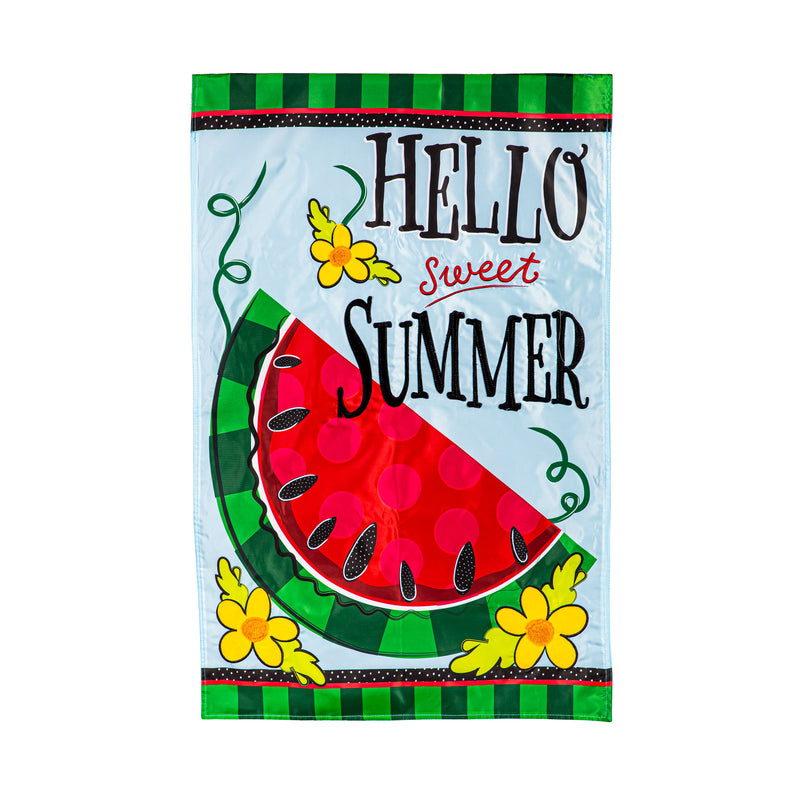 Hello Sweet Summer Applique House Flag,159802