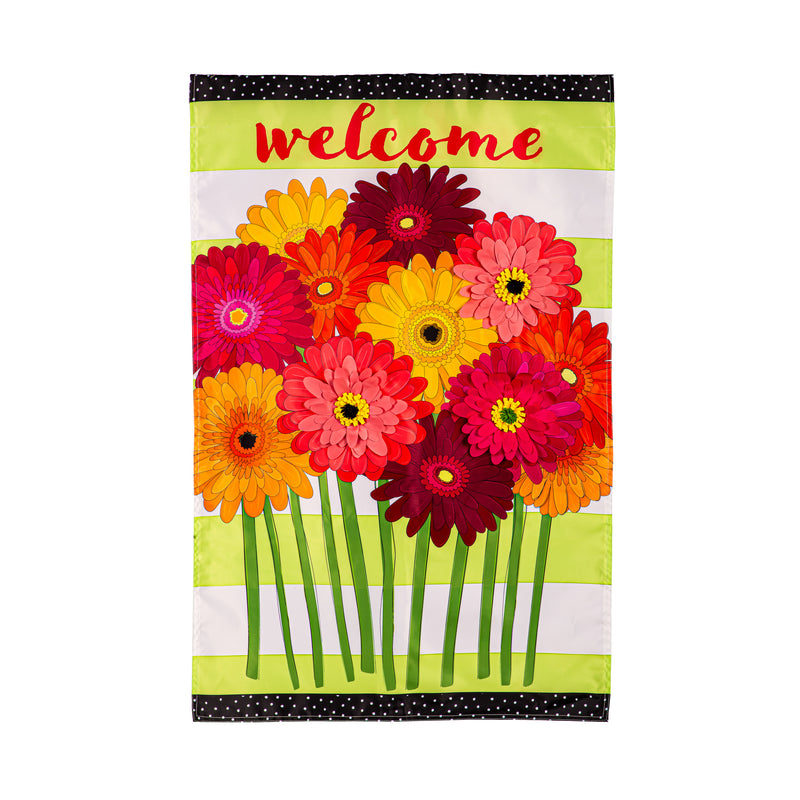 Gerbera Daisies Bouquet Applique House Flag,159804