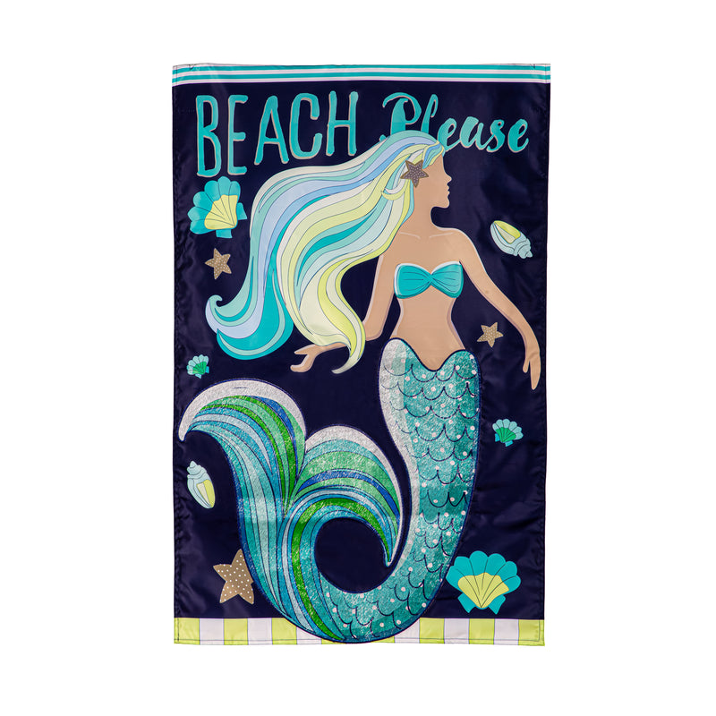 Mermaid Beach Applique House Flag,159807