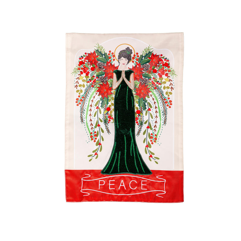 Floral Angel Applique House Flag,159919