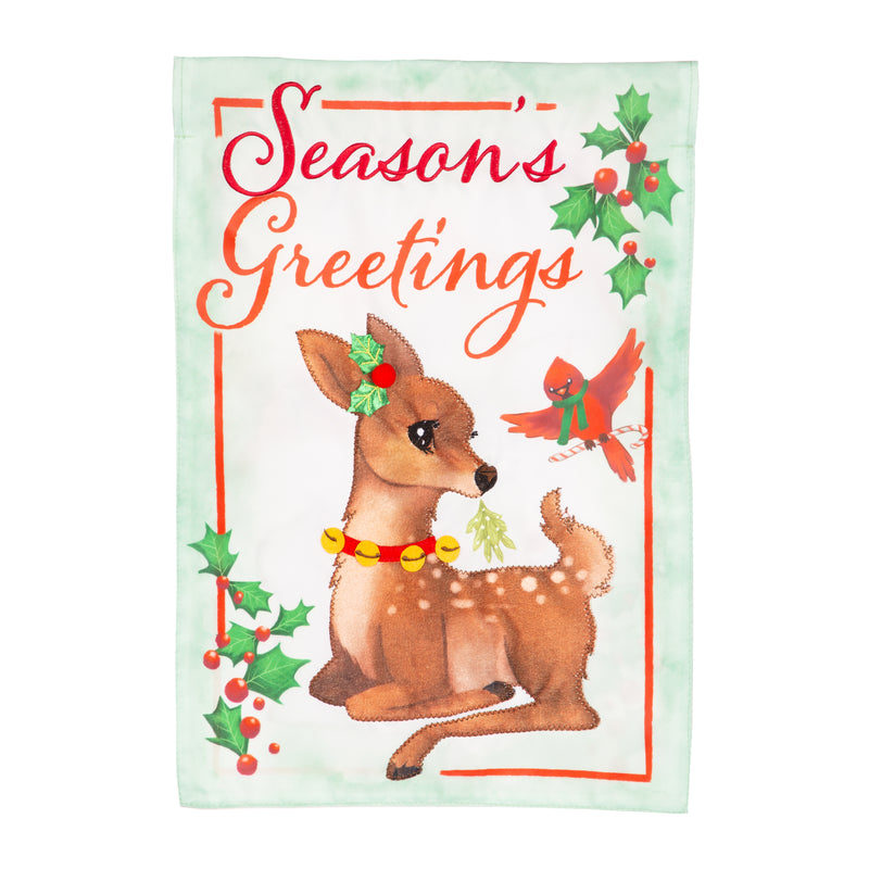 Seasons Greetings Applique House Flag,159941