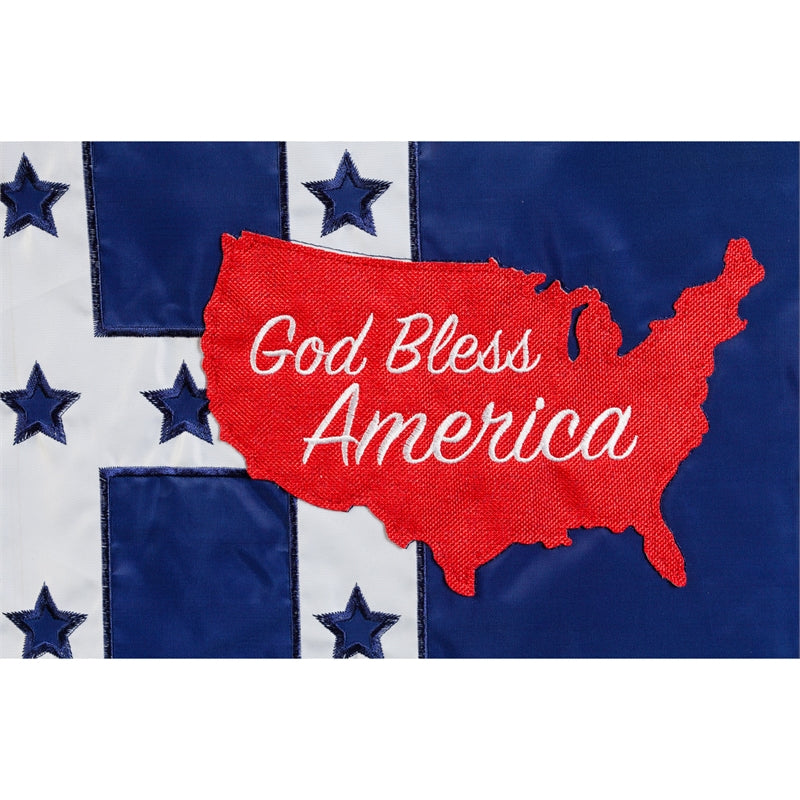 God Bless America Garden Applique Flag,168760