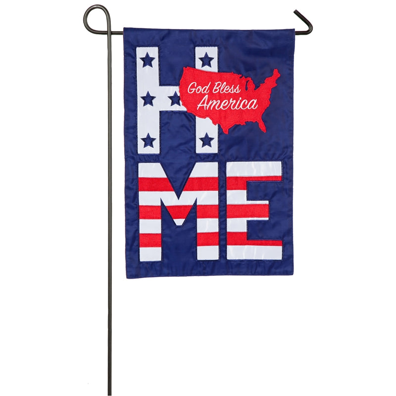 God Bless America Garden Applique Flag,168760