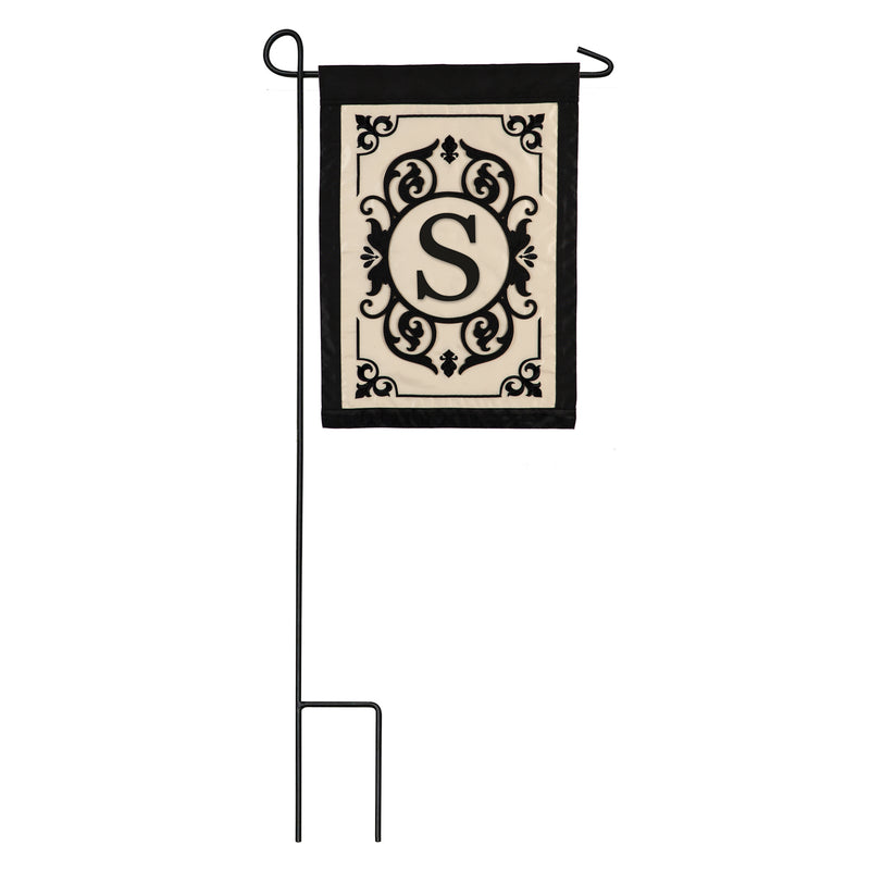 Cambridge Monogram Garden Applique Flag, Letter S,169004s