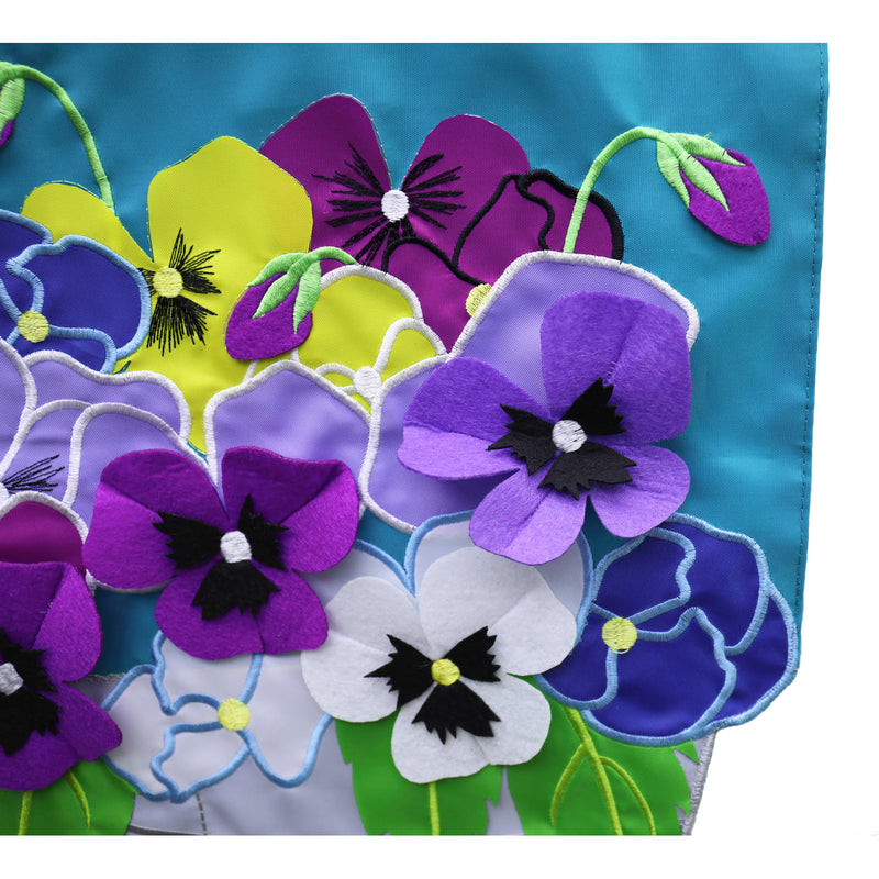 Basket of Pansies Garden Applique Flag,169043