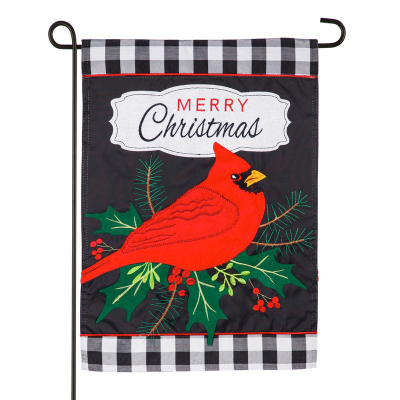 Merry Christmas Cardinal Garden Applique Flag,169078