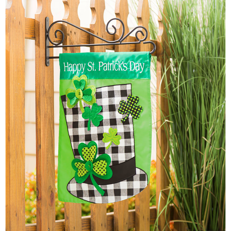 Plaid St. Patrick's Day Hat Garden Applique Flag,169111