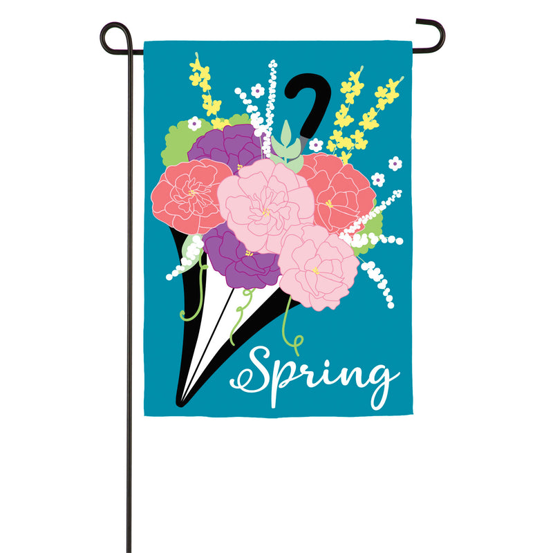 Spring Umbrella Bouquet Garden Applique Flag,169124