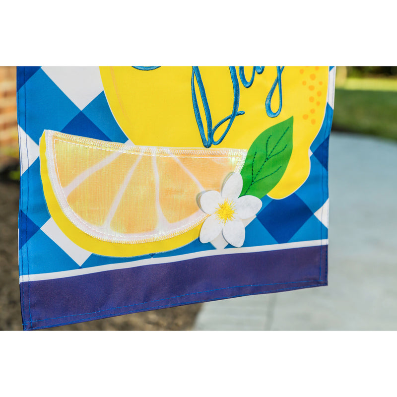 Squeeze the Day Lemon Garden Applique Flag,169144