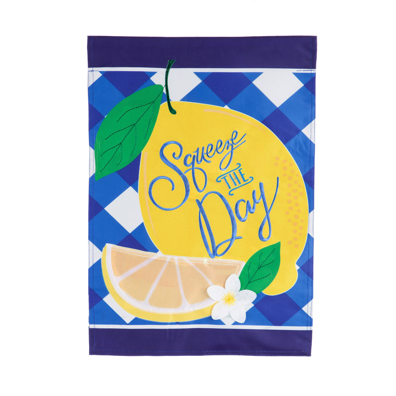 Squeeze the Day Lemon Garden Applique Flag,169144