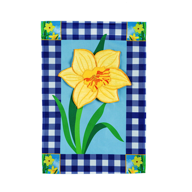 Buffalo Check Daffodils Garden Applique Flag,169224sa