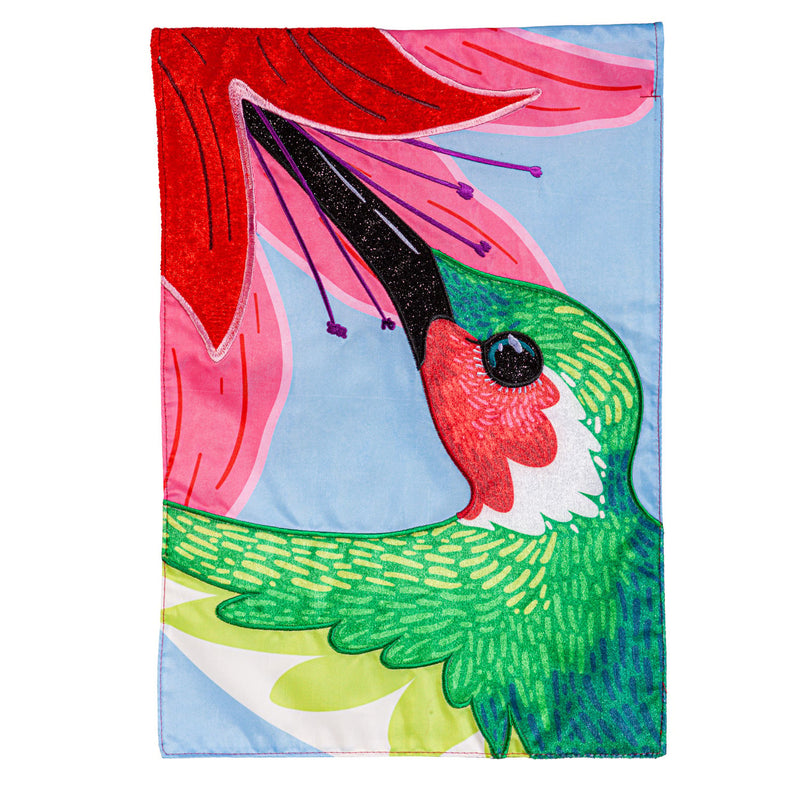 Big Hummingbird Applique Garden Flag,169649