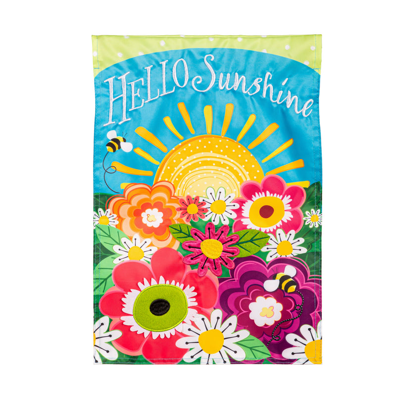 Hello Sunshine Applique Garden Flag,169795