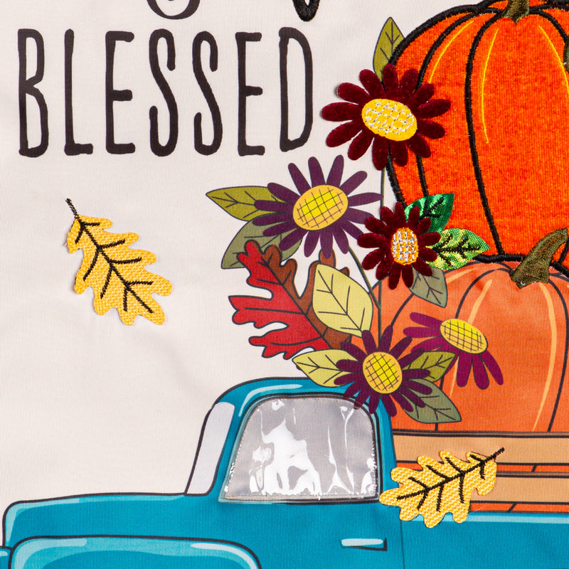 Thankful and Blessed Fall Truck Applique Garden Flag,169863